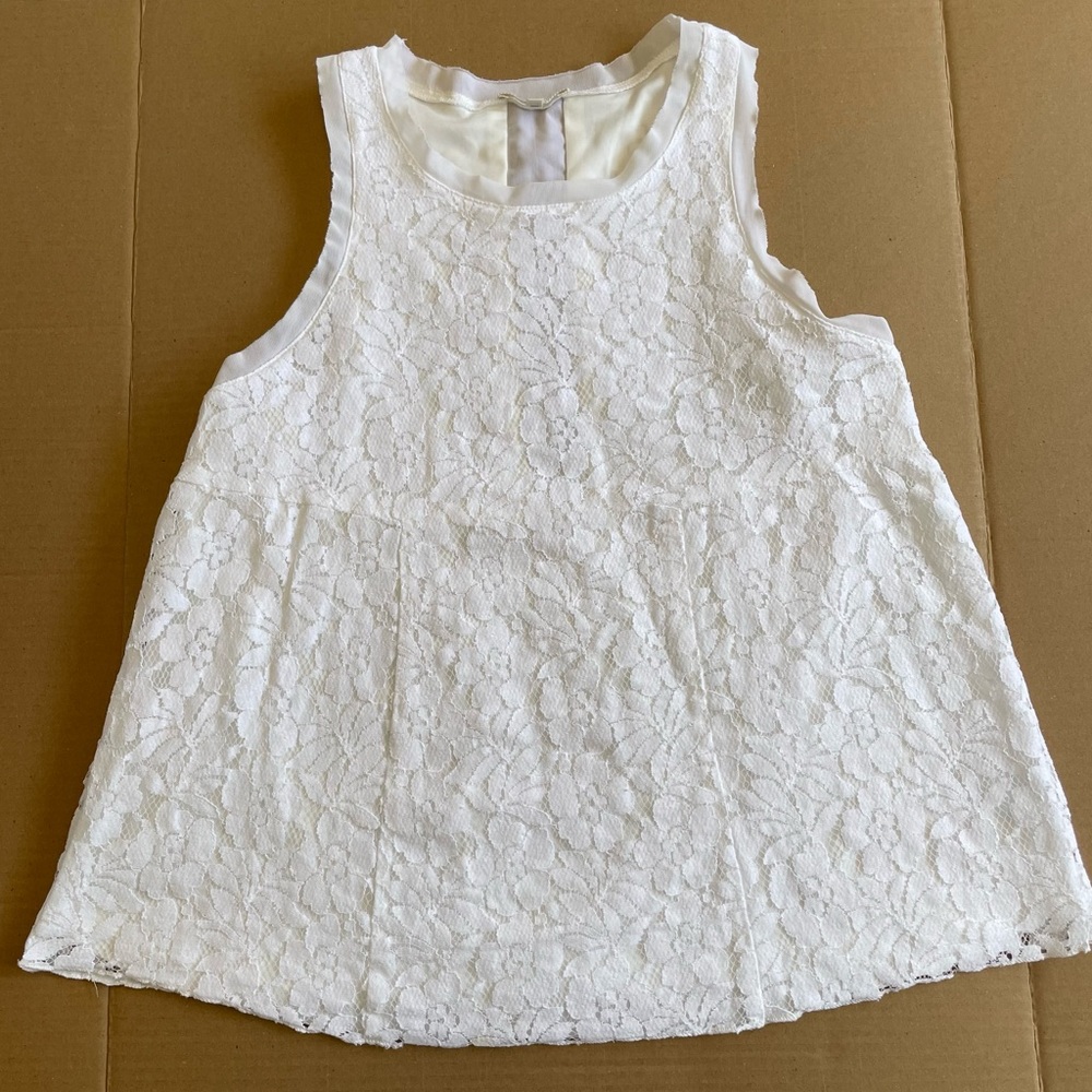 White Floral Lace Tank Top